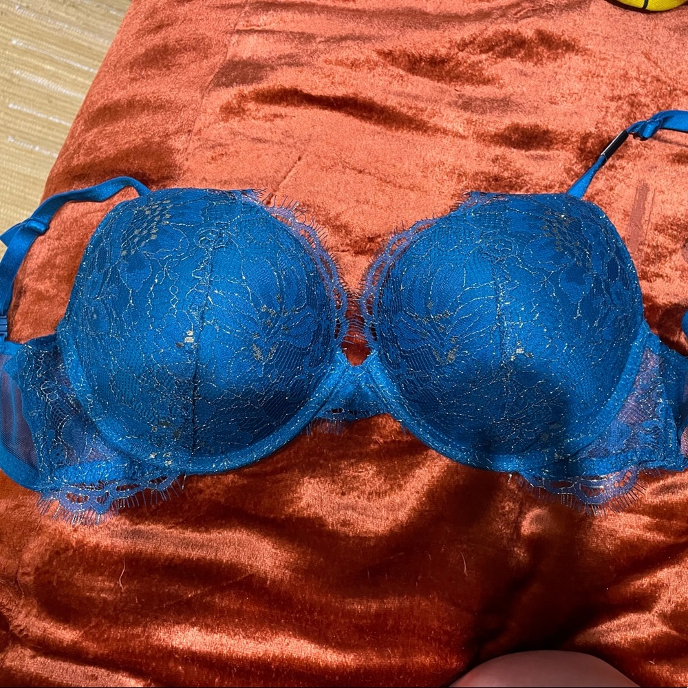 Teal/ blue VS push up bra